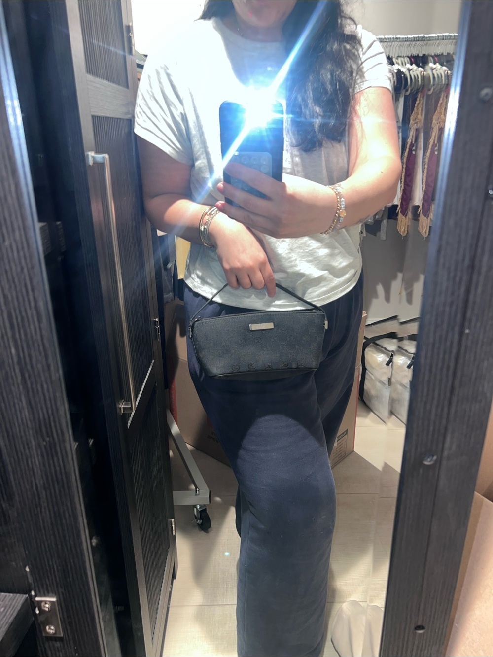 Gucci Black GG Monogram Wristlet Pouch - Picture 8 of 8